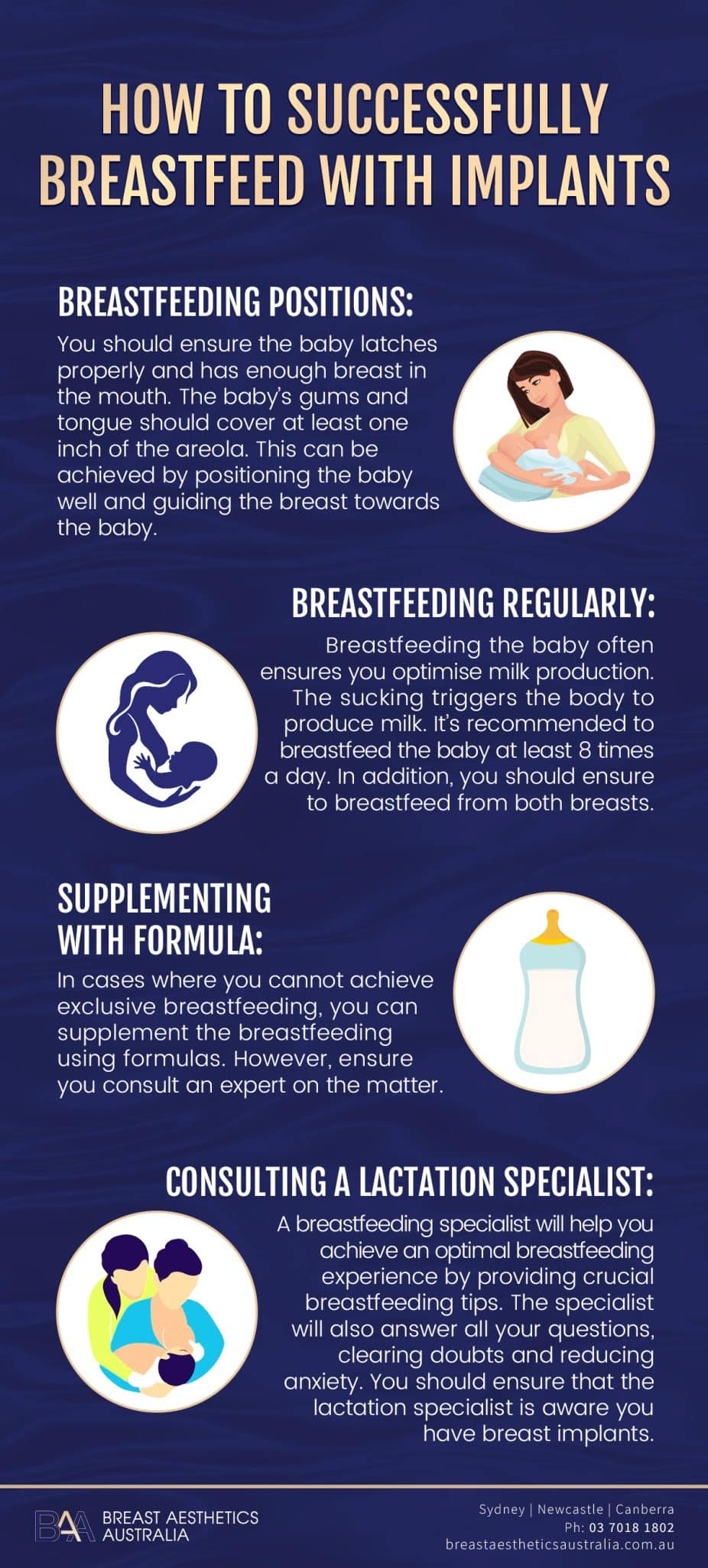 How to Successfully Breastfeed with Implants - Infographic